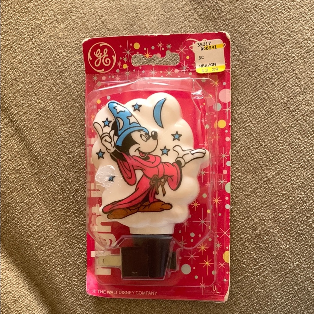 Vintage Disney Fantasia Mickey Mouse Sorcerer's Apprentice Night Light NWT